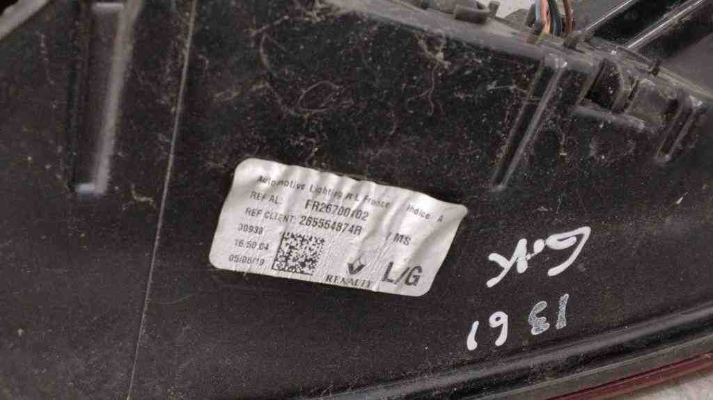 RENAULT Megane 3 generation (2008-2020) Rear Left Taillight 265554874R 32429752
